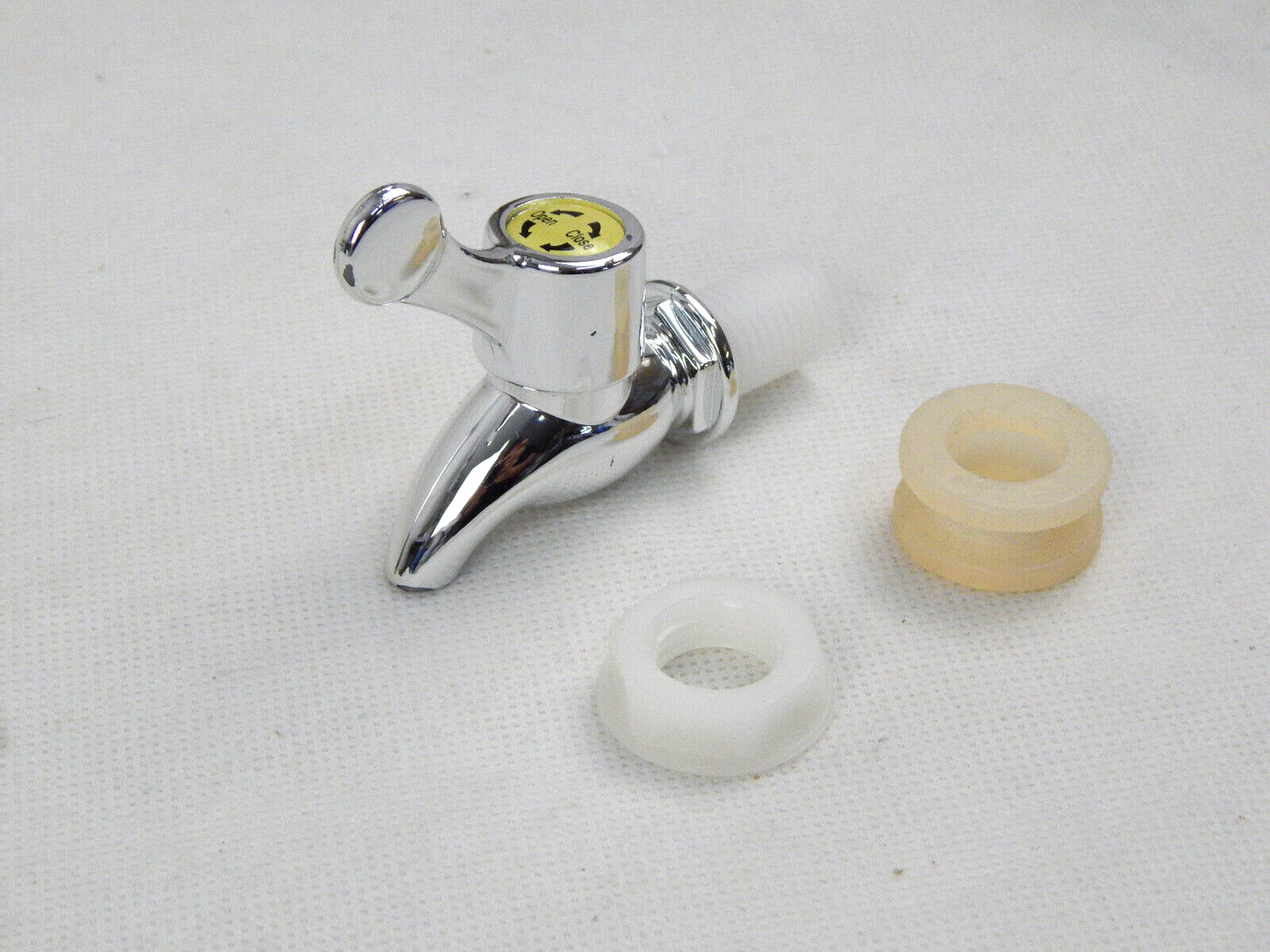 Ablasshahn Kunststoff 16 mm silber Zapfhahn aus Kunststoff in Silber