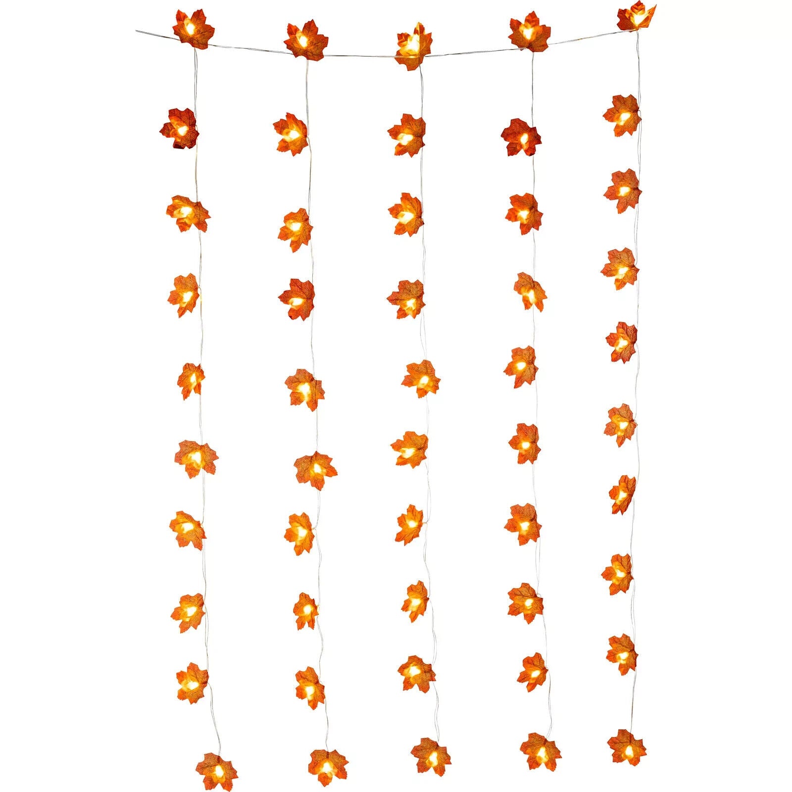 LED-Vorhang Ahornblätter 80x125cm zauberhafte Herbstdeko warmweiß Deko