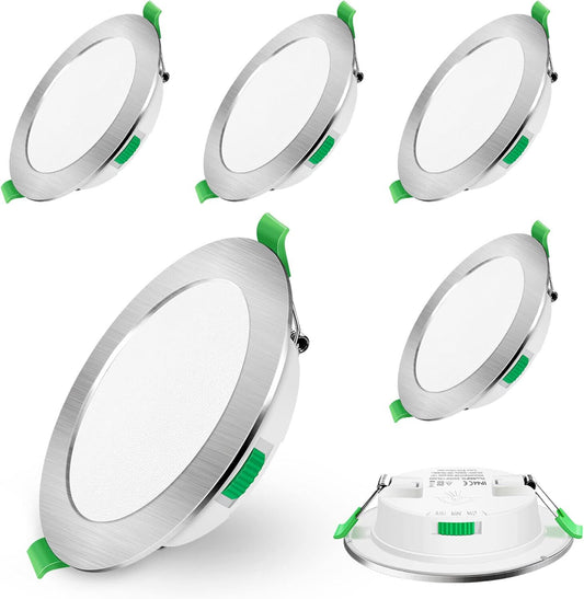 ALUSSO LED Einbaustrahler 230V 7W Dimmbar Ultra Flach Einbauleuchten, 580lm IP44