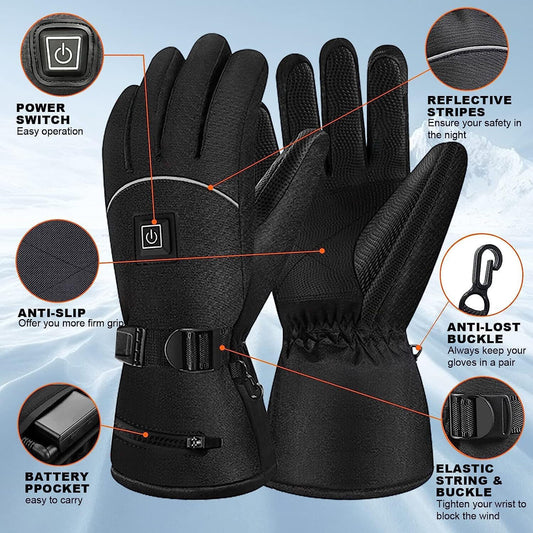 Beheizte Handschuhe Herren Damen, Beheizbare Handschuhe mit 5V 4000MAh Wiederauf