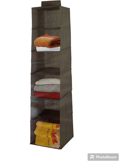 Organizer Jocca 6 Regale, 30 x 30 x 120 cm, Textil, Grau