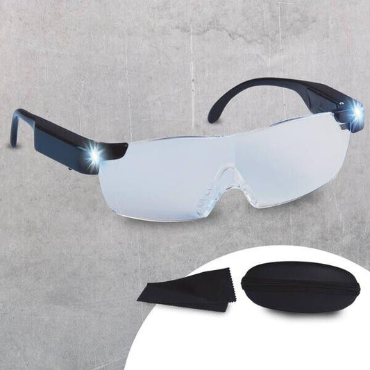 Zoom Magix LED Vergrößerungsbrille +2,5D Dioptrien Leselupe Brille Lupenbrille