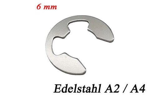 6 mm E-CLIP Außen Sicherungsring Sprengring für Welle DIN 6799 Edelstahl 6mm M6