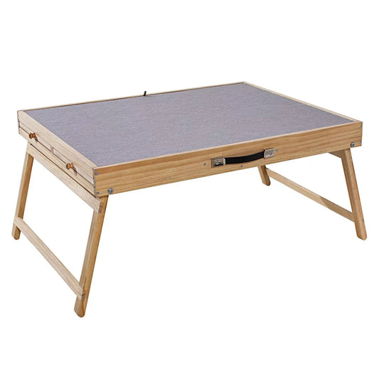 3-stufig verstellbare Puzzletisch 85 x 65 cm Kiefernholz MDF 4 Schubladen