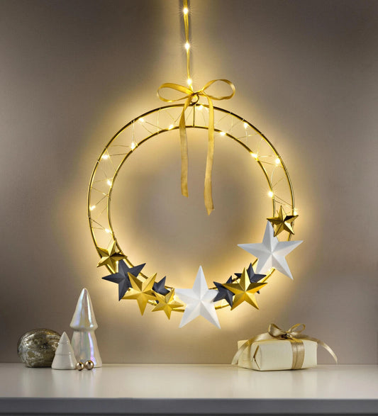 LED-Metallring "Stars" 30 cm LED Deko Wohnungsdeko Dekoration