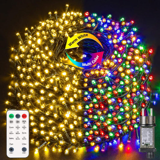Weihnachtsbeleuchtung Außen 100M, 1000er LED Lichterkette Advent Dekoration