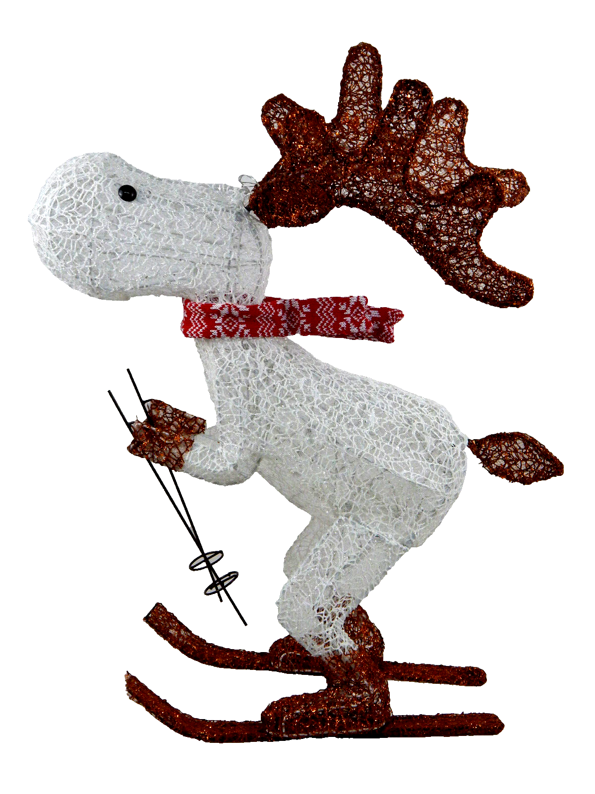 LED-Deko Skifahrender Elch Weihnachtsfigur Advent Deko LED Dekoration 78cm