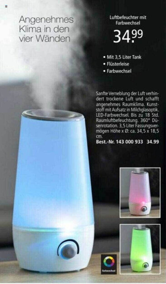 luftbefeuchter mit farbwechsel
