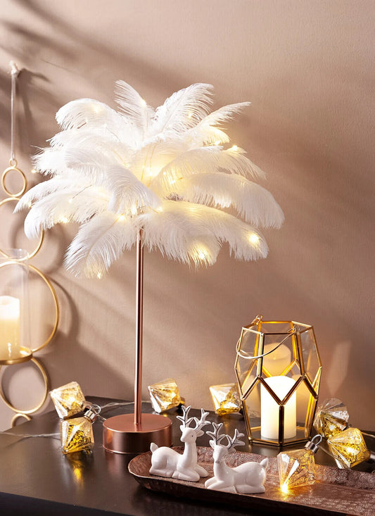 LED-Stimmungsleuchte "Federn" Deko LED Dekoration Licht Beleuchtung Rosegold