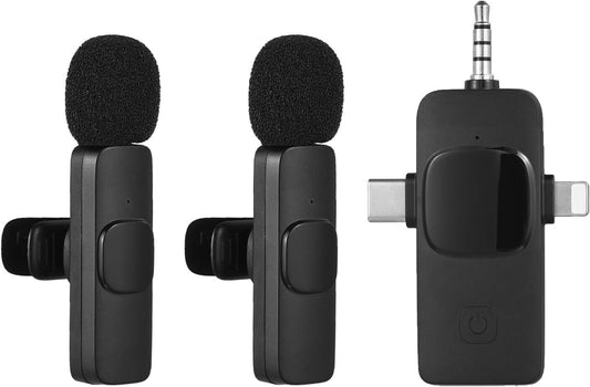 3-in-1 Wireless Halskette Clip Microphone Clip-on Mikrophon Mikrofon Transmitter