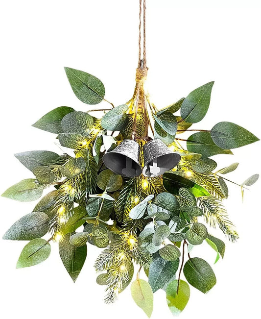 LED-Türschmuck Bell Fensterdekoration Naturlook Länge 35 cm 2 Glöckchen