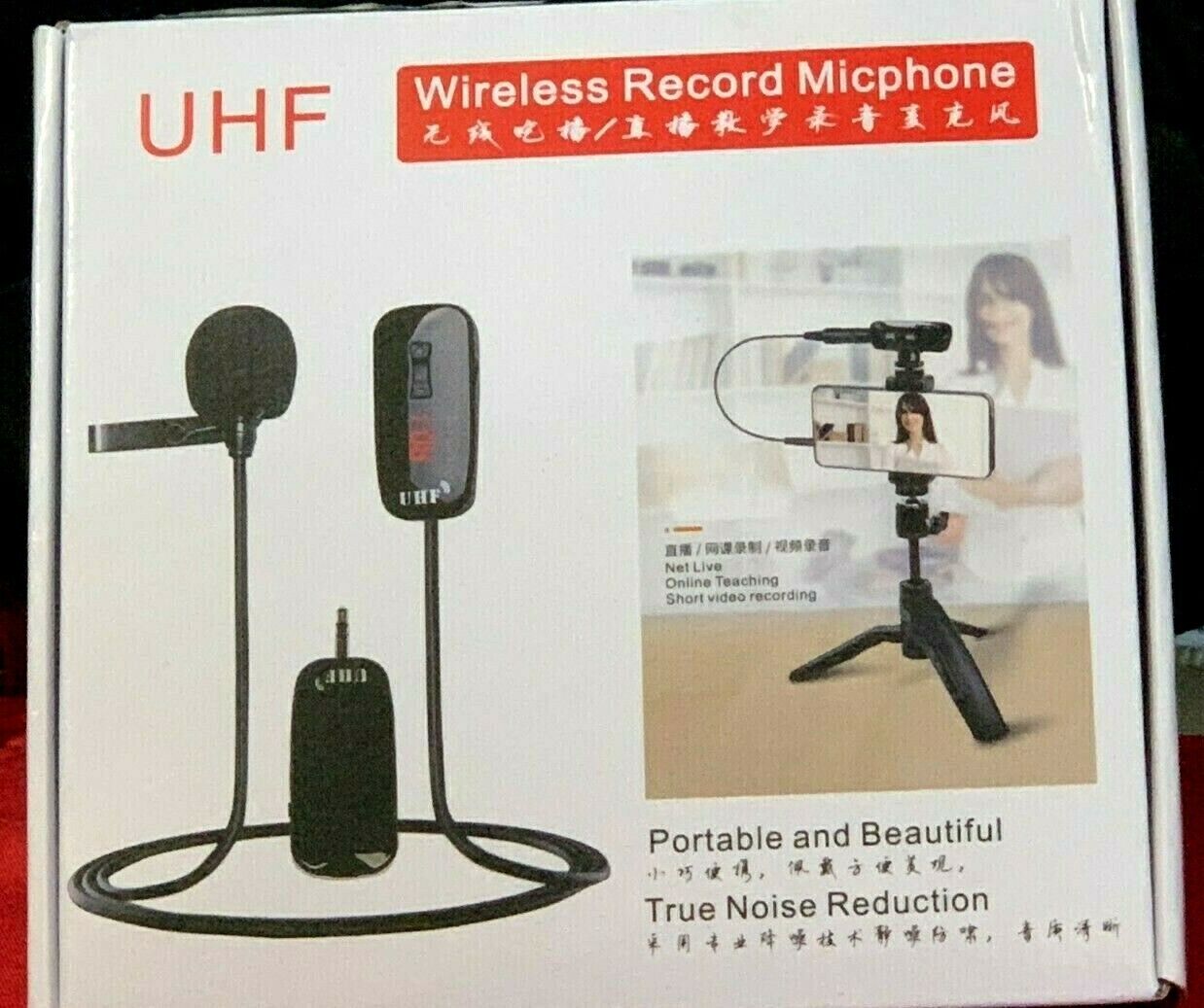 Wireless Mikrofon UHF 50 Kanäle - Ansteckmikrofon Kabellos Microphone mit Clip f