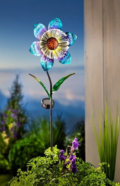 Solar-Gartenstecker "Flower Illusion" (Farbe: Türkis)