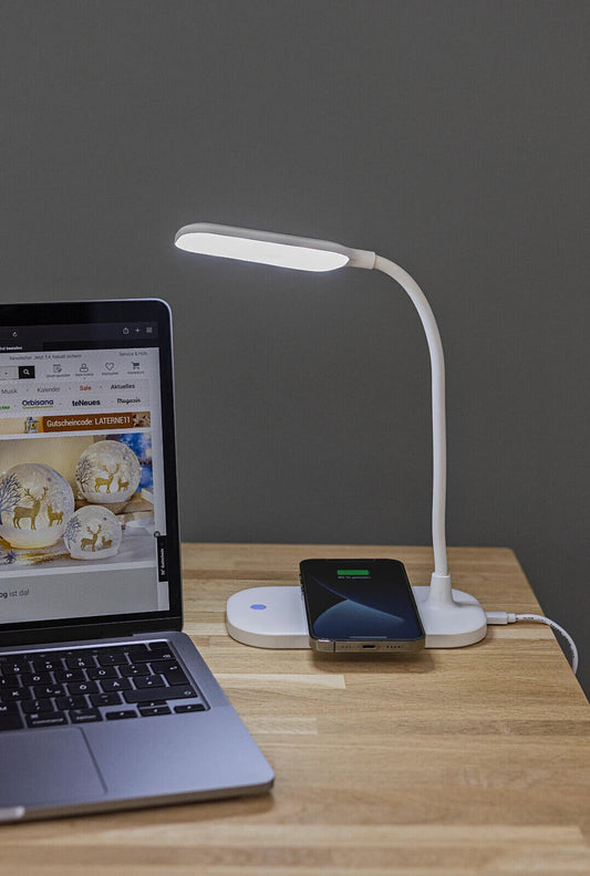 Tischlampe LED mit NFC Ladefunktion Kabellos Handy Laden Touch Sensor