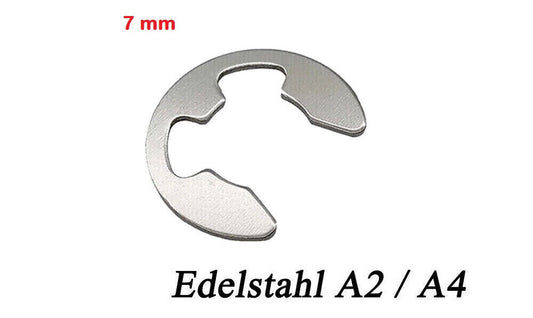 7 mm E-CLIP Außen Sicherungsring Sprengring für Welle DIN 6799 Edelstahl 7mm M7