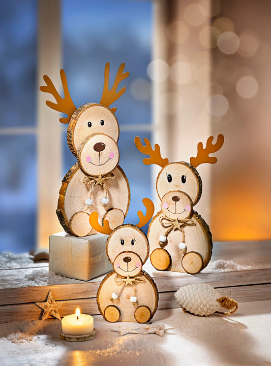 Deko-Rentiere "Familie Woldemar" 3er Set Advent Deko Weihnachtsdeko Wohnungsdeko