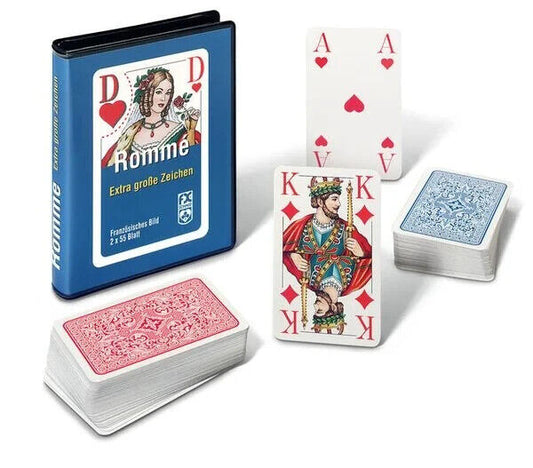 2 x 55 Blatt Ravensburger Spielkarten Rommé, Bridge große Eckzeichen 27074