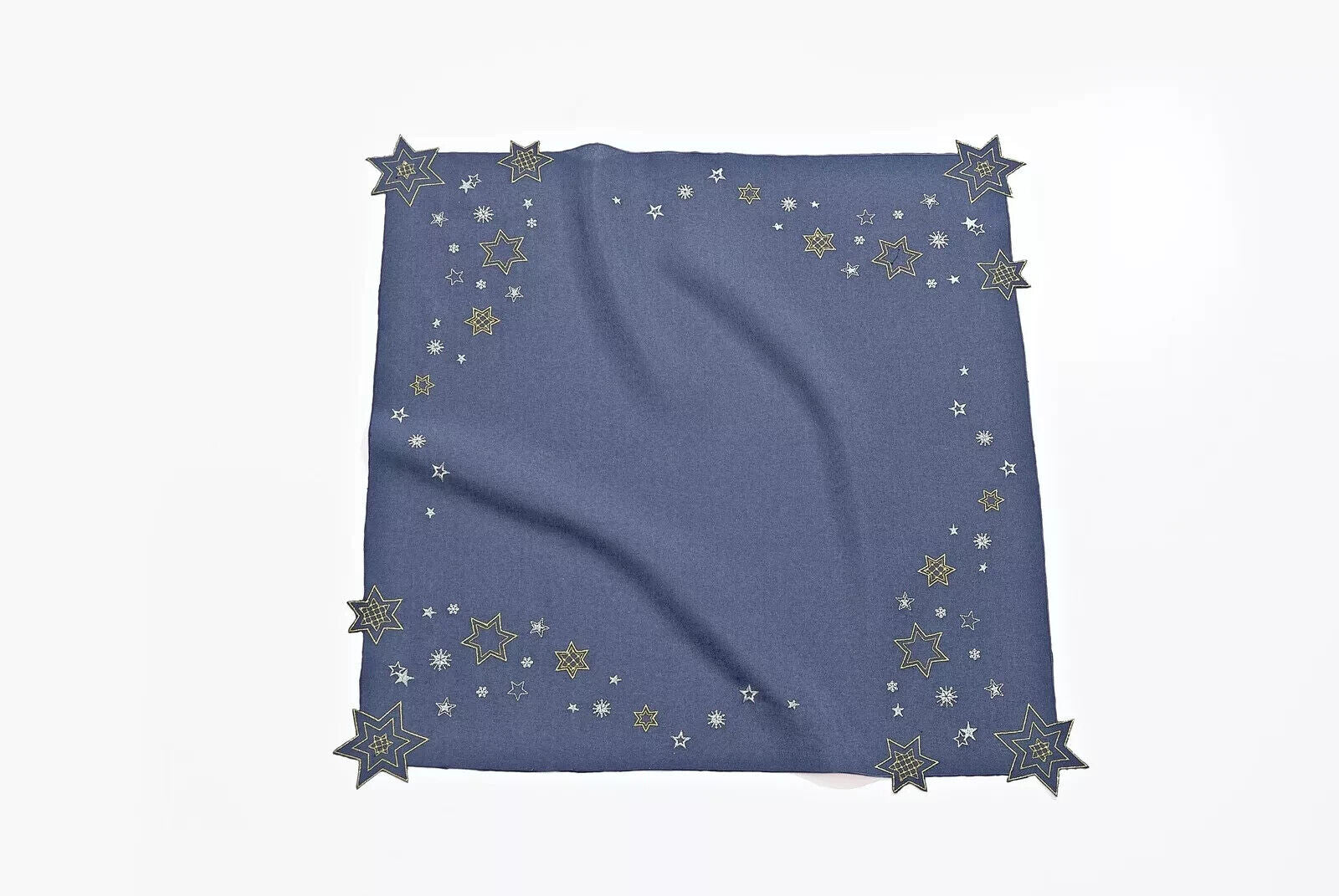 Mitteldecke Sternenglanz Tischdecke Stickereien 85 x 85 cm dunkelblau