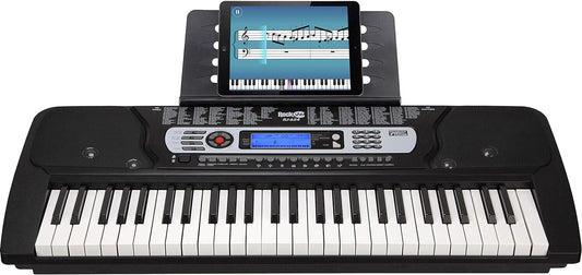 RockJam RJ654 tragbares 54-Tasten-Digitalkeyboard - Schwarz
