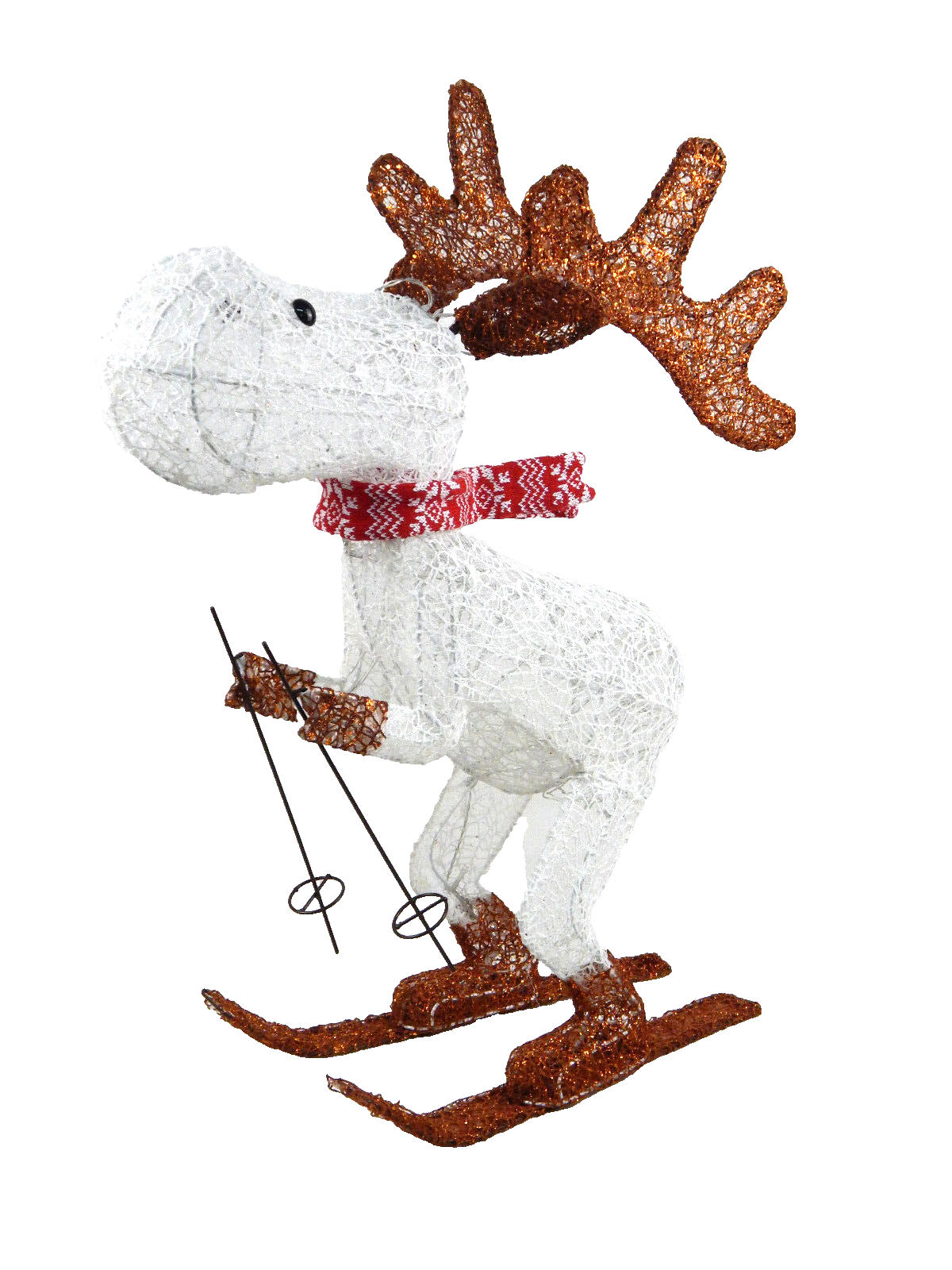 LED-Deko Skifahrender Elch Weihnachtsfigur Advent Deko LED Dekoration 78cm