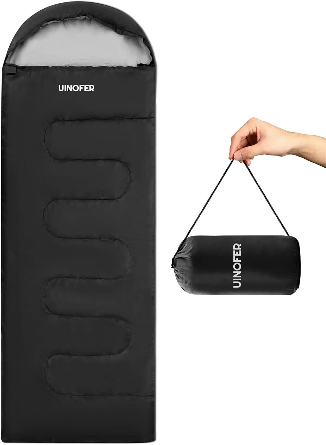 UINOFER Schlafsack Outdoor mit kompakter Aufbewahrungstasche