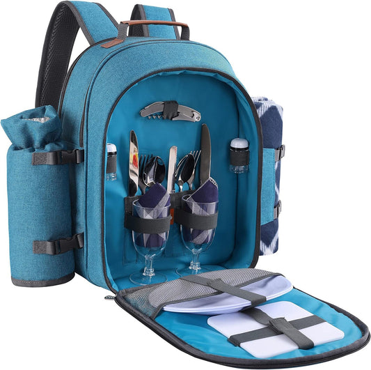 Apollo Walker Picknickrucksack Set für 2 Personen mit Kühlfach, abnehmbarem Flas