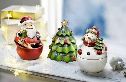 Geschenkdosen Weihnachten mit Magnet im 3er-Set Weihnachtsfiguren Geschenkidee