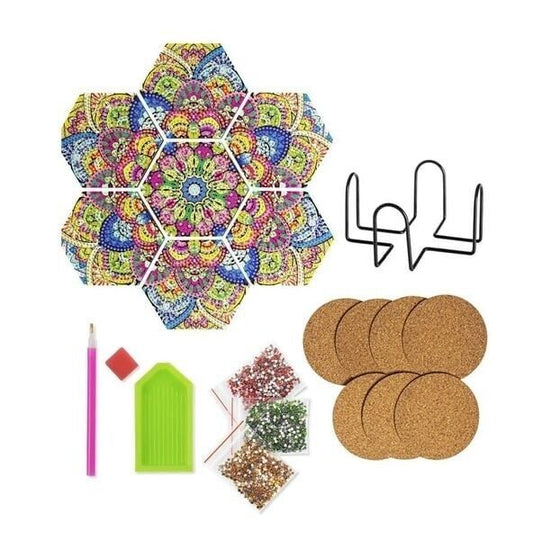DIY Diamond Painting Untersetzer "Hexagon" 7er-Set