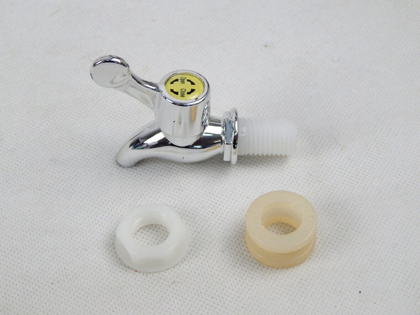 Ablasshahn Kunststoff 16 mm silber Zapfhahn aus Kunststoff in Silber