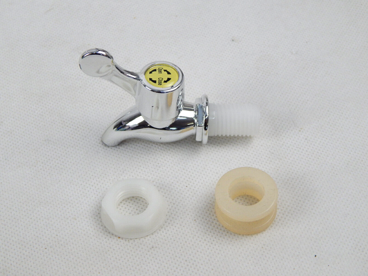 Ablasshahn Kunststoff 16 mm silber Zapfhahn aus Kunststoff in Silber