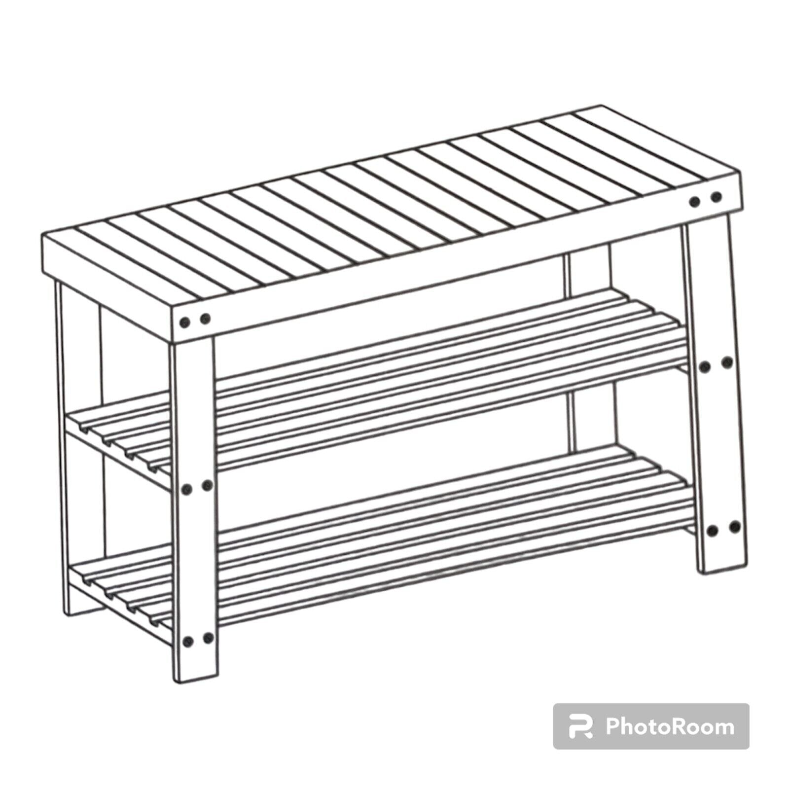 SMIBUY Schuhbank, Schuhregal aus Bambus, 3 Etagen, Schuh-Organizer, Aufbewahrung