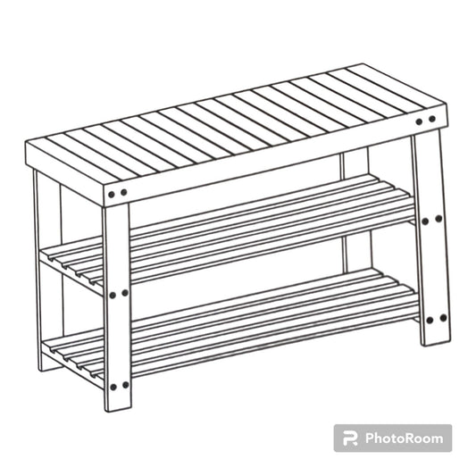 SMIBUY Schuhbank, Schuhregal aus Bambus, 3 Etagen, Schuh-Organizer, Aufbewahrung
