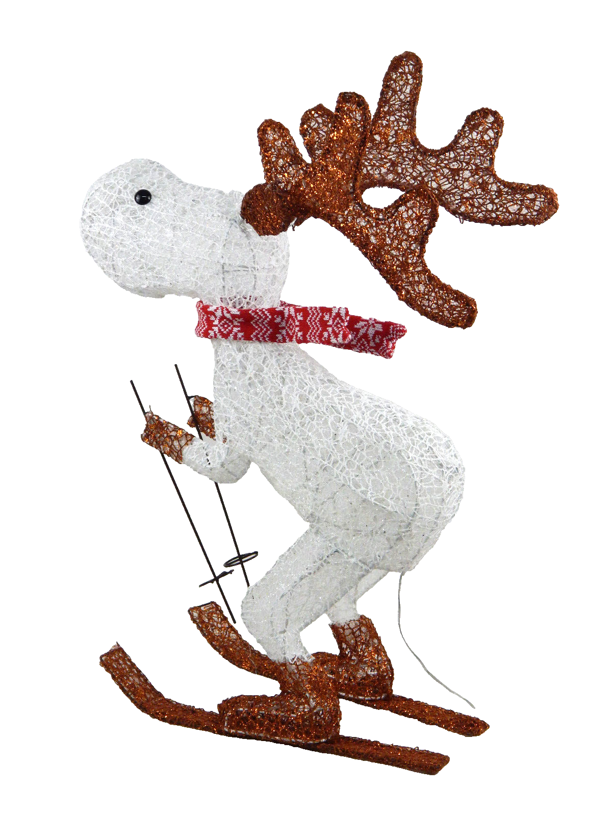 LED-Deko Skifahrender Elch Weihnachtsfigur Advent Deko LED Dekoration 78cm