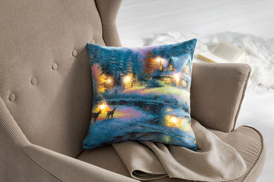 LED-Kissenhülle "Wintermomente" 40x40 cm LED Kissenhülle Kissenbezug 40 x 40cm