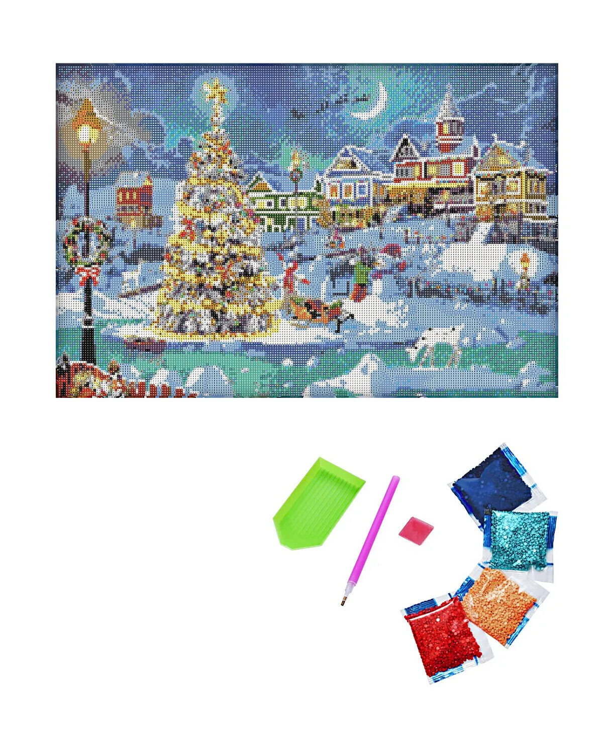 LED-Diamond Painting "Christmas" 60x40 cm Deko Basteln Wanddeko Wohnungsdeko