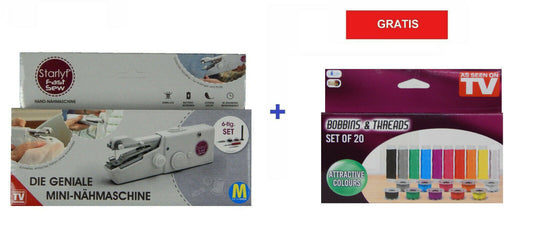 Starlyf Fast Sew geniale Mini-Nähmaschine Reise Nähmaschine inkl. 20tlg. Faden