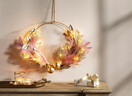 LED-Metallring "Light Gold" 30cm Deko Hängedeko Advent Dekoration Weihnachten
