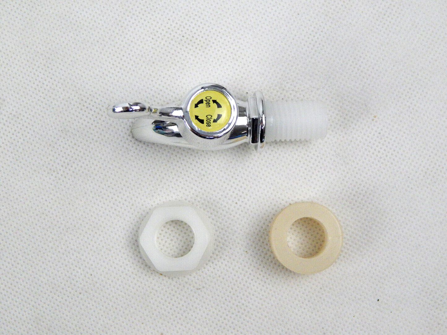 Ablasshahn Kunststoff 16 mm silber Zapfhahn aus Kunststoff in Silber