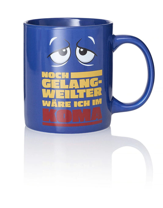 Becher Humor, einzeln, blau Tasse Kaffeetasse Teetasse Spruch Geschenk Büro
