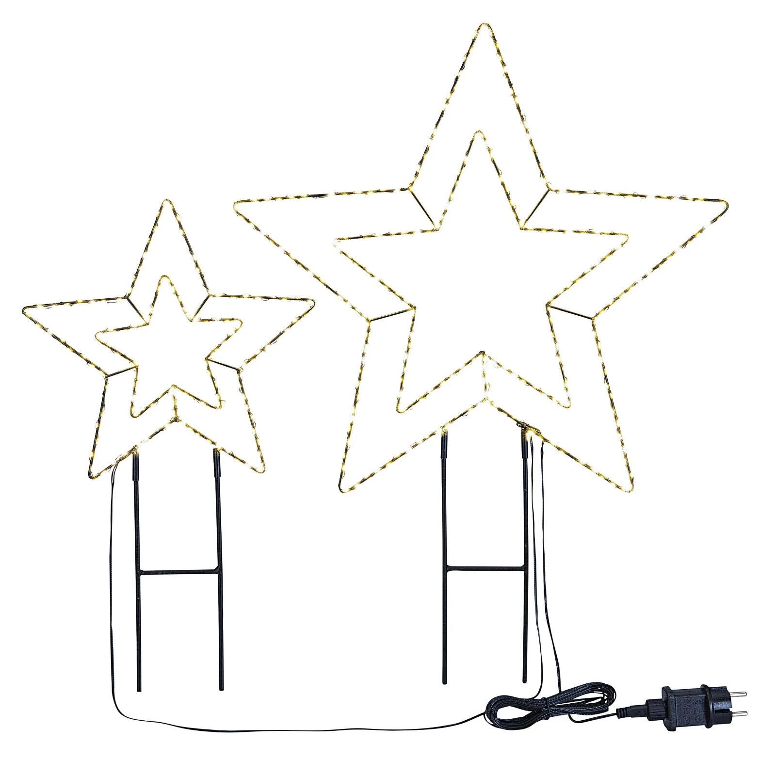 LED-Gartenstecker "Leuchtsterne" 2er-Set