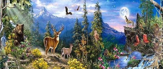 Diamond Painting "Wwaldszene" 70 x 30 cm Deko Basteln Wanddeko Wohnungsdeko