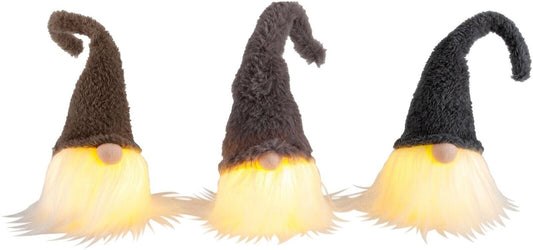 LED Dekofiguren Wichtel "Snorre, Nisse & Lars" 3er-Set