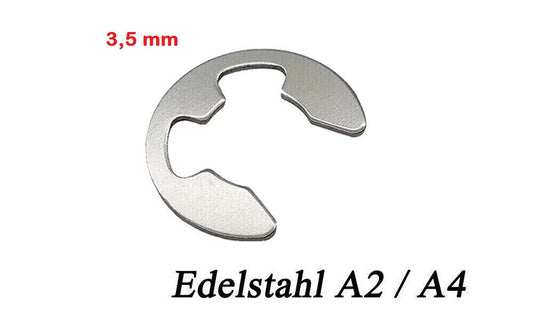 3,5 mm E-CLIP Außen Sicherungsring Sprengring für Welle DIN 6799 Edelstahl M3,5