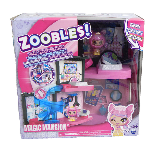 Zoobles Magic Mansion Traumhaus zum Verwandeln mit 6 Zimmern Rutsche und Zubehör