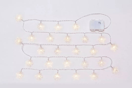 LED Lichterkette Eiskristalle 240cm Haus Garten Schneeflocken Lichter