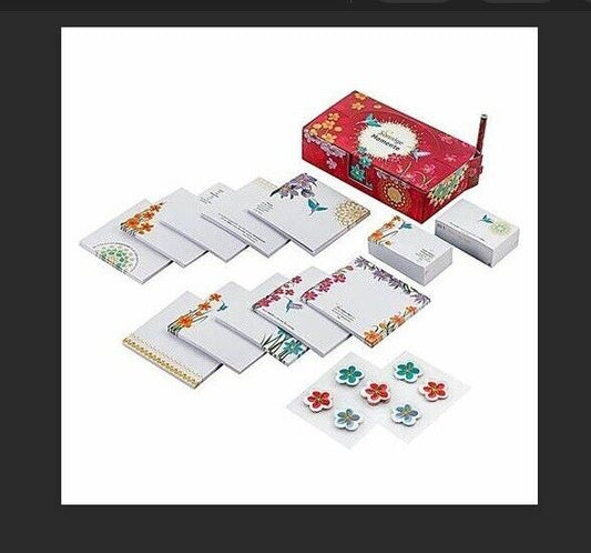 Zettelbox Sonnige Momente mit Haftnotizen und Bleistift