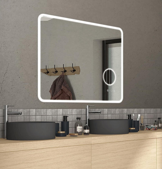 SENSEA LED Badspiegel mit Beleuchtung 90 x 70 cm Hängespiegel Wandspiegel Groß
