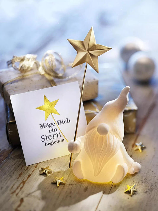 LED-Wichtel "Wutz" in Geschenkbox mit LED Beleuchtung Deko Wohnungs Dekoration