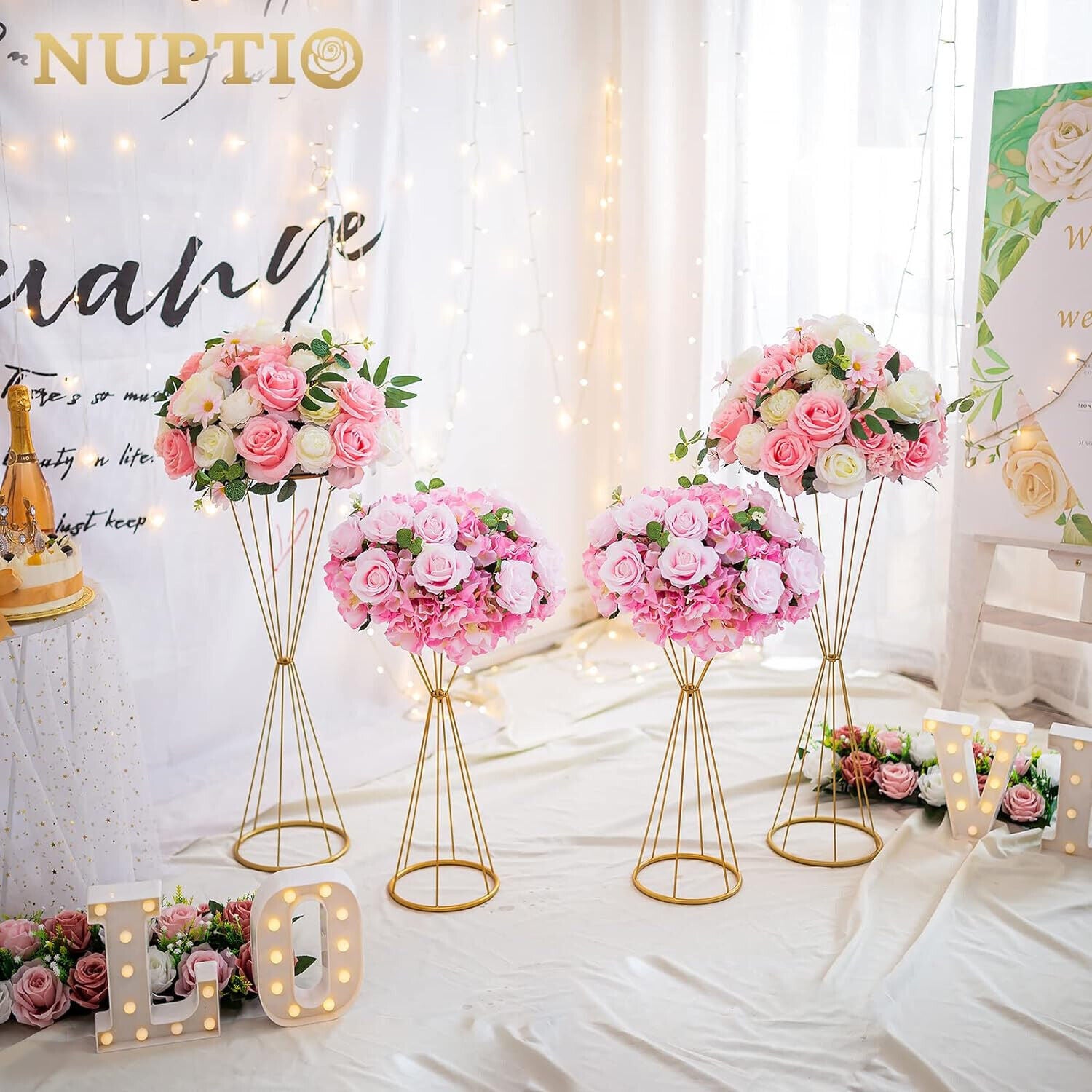 Nuptio Gold Hochzeit Tafelaufsätze für Tische
