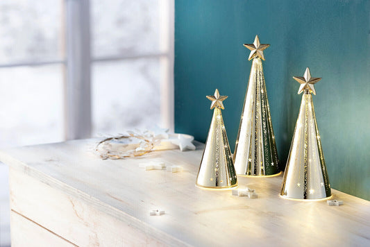LED-Glaspyramiden "Brilliare" 3er-Set Deko Weihnachtsdeko Advent Dekoration Glas